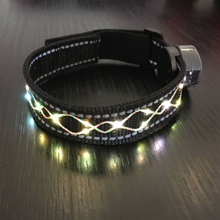 LED broderet reb armbånd - Multifarvet lys